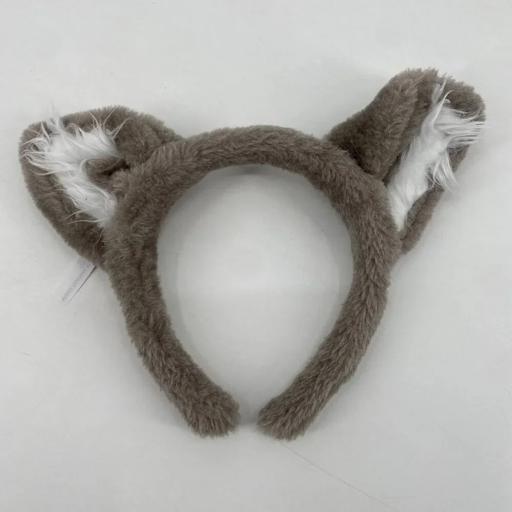 Great Wolf Lodge Ears Faux Fur Headband Gray Kids Youth Halloween Animal Logo